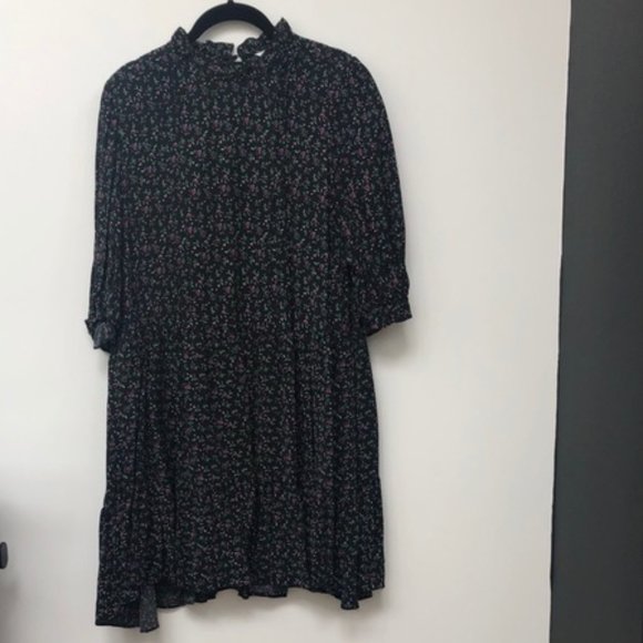 NWOT Zara Floral Mini Dress w Baloon Sleeve - Picture 2 of 3